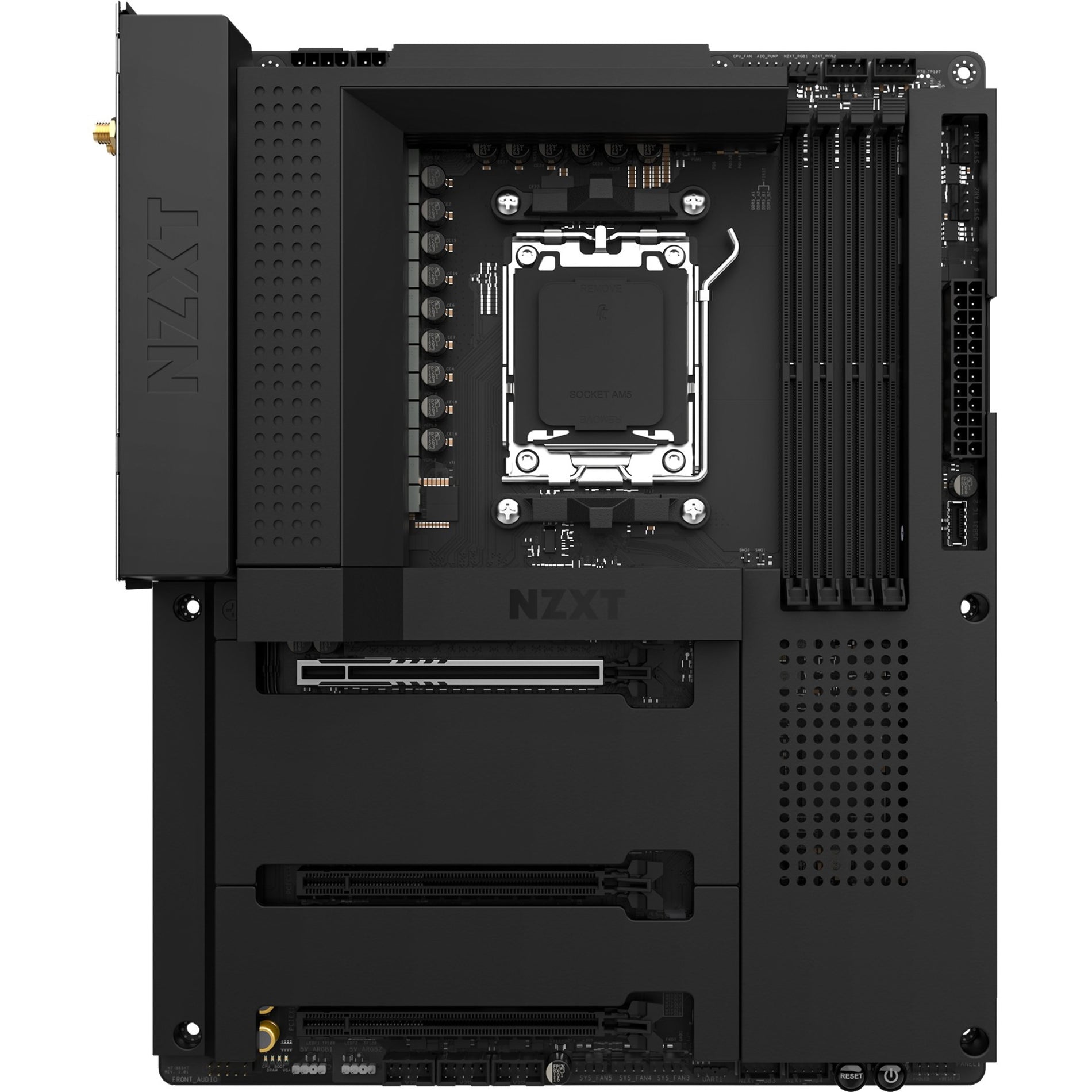 NZXT N7-B65XT-B1 Desktop Motherboard, AMD B650 Chipset with Wi-Fi and Black Cover