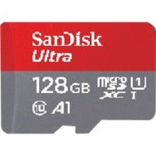 Carte microSD SanDisk SDSQUAB-128G-AN6IA Ultra pour Chromebook 128 Go Classe 10/UHS-I Vitesse de lecture de 140 Mo/s