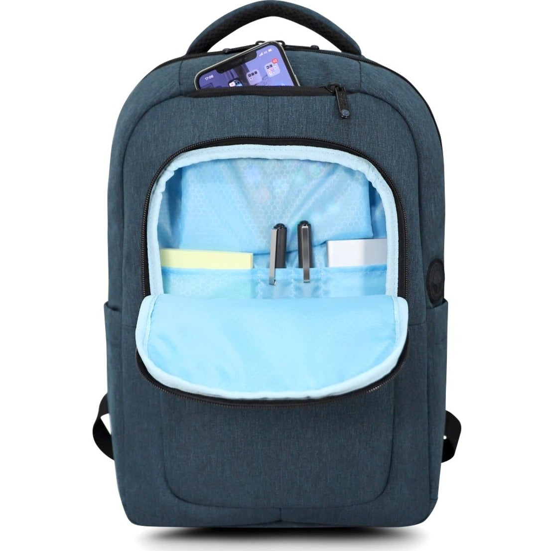 Front view of Urban Factory backpack with main compartment open showing interior organization-alternate-image7