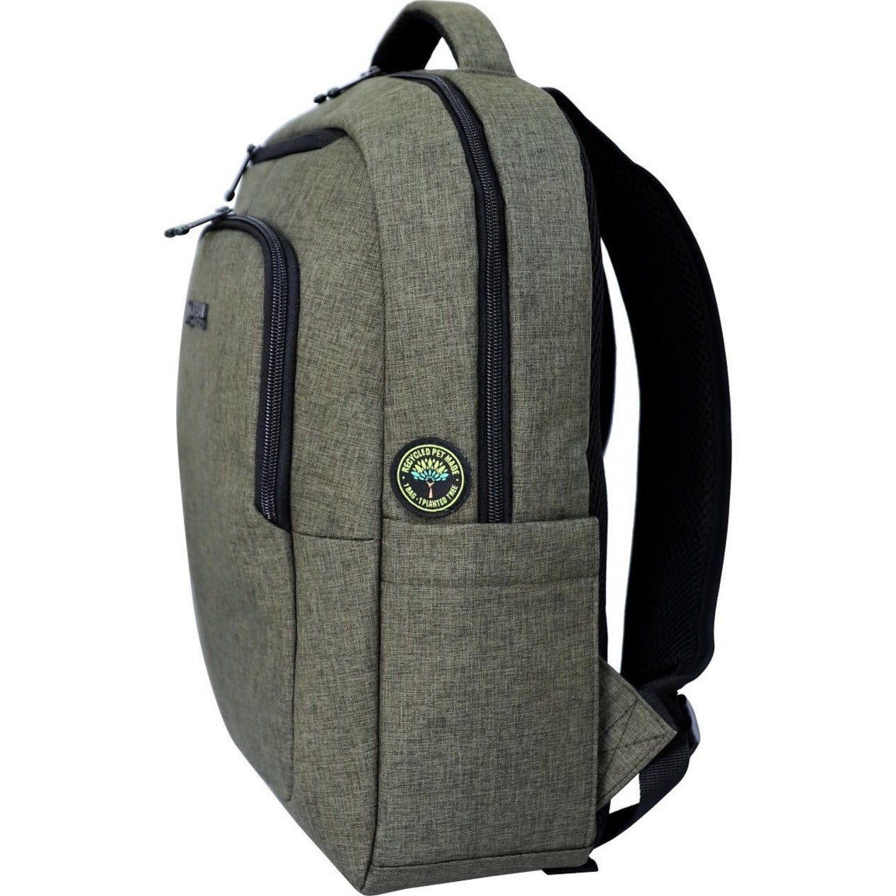 Side profile of Urban Factory eco backpack showing padded straps and sleek design-alternate-image3