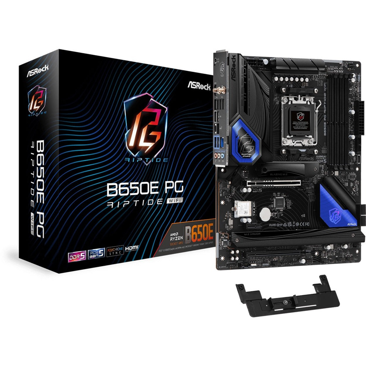 ASRock Gaming Desktop Motherboard B650E PG RIPTIDE WIFI, AMD B650 AM5 MB