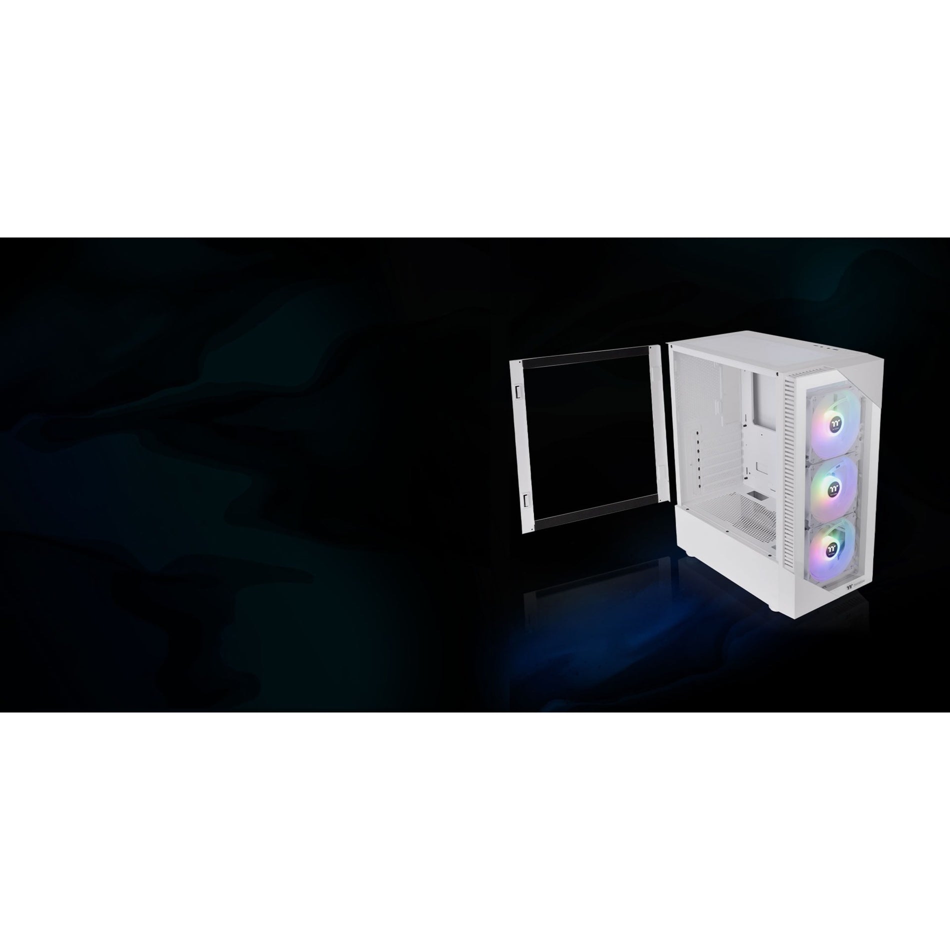 Thermaltake CA-1X3-00M6WN-00 View 200 TG ARGB Snow Mid Tower Chassis, White, 3 Year Warranty