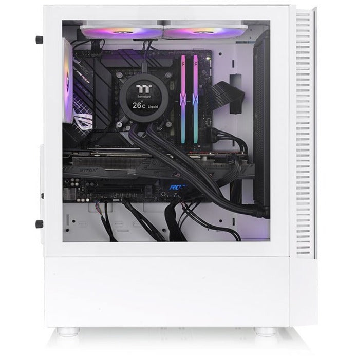 Thermaltake CA-1X3-00M6WN-00 View 200 TG ARGB Snow Mid Tower Chassis, White, 3 Year Warranty