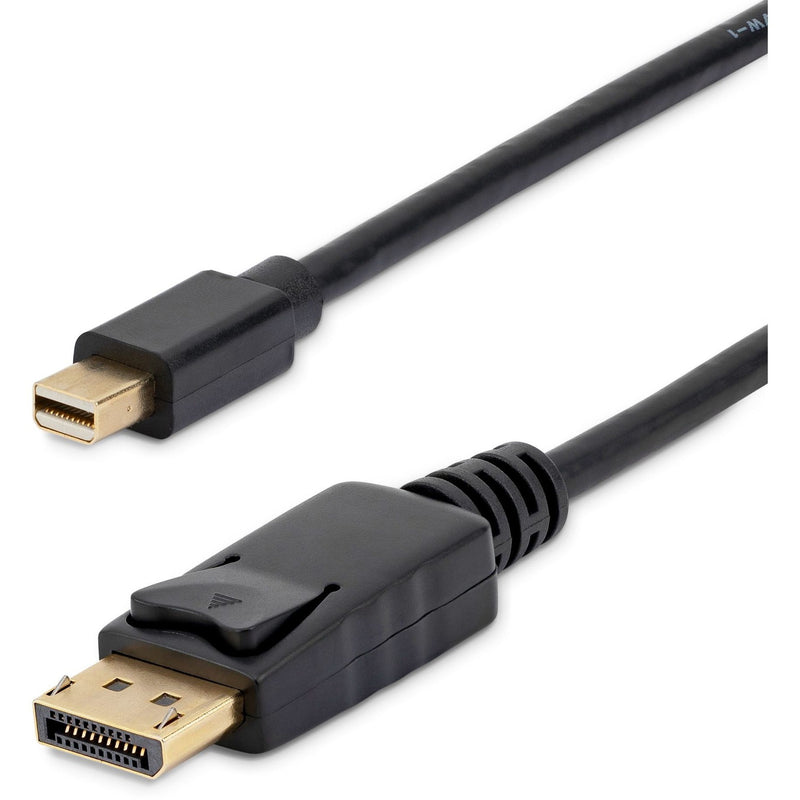 Close-up view of Mini DisplayPort and DisplayPort connectors showing gold-plated contacts and black housing