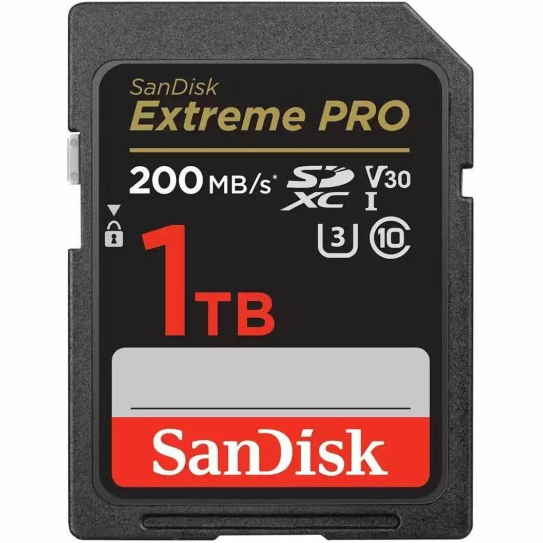 SanDisk SDSDXXD-1T00-ANCIN Extreme PRO 1TB SDXC Card, V30 Video Speed Class, 200 MB/s Read Speed, Class 10/UHS-I (U3)