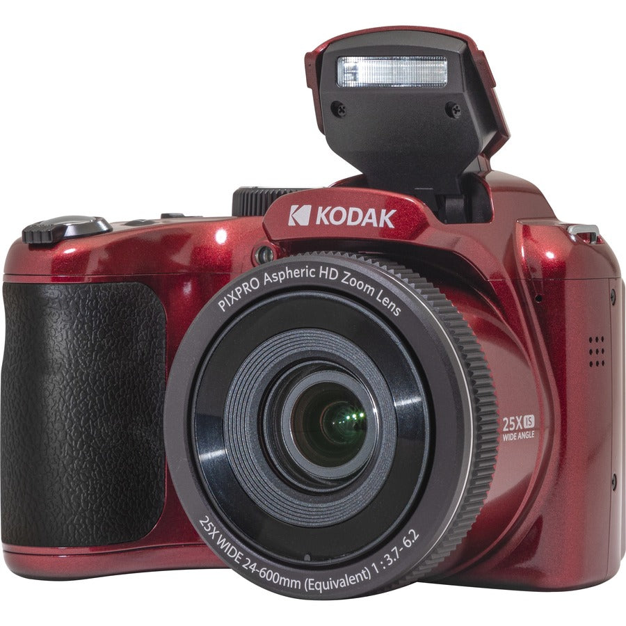 柯达 AZ255-RD PIXPRO 紧凑型相机，1640万像素，25倍光学变焦，全高清视频，红色 柯达品牌 柯达
