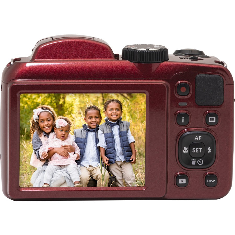 كوداك (Kodak)  AZ255-RD PIXPRO  كاميرا مدمجة  16.4 ميجابيكسل  25 زووم بصري  فيديو عالي الجودة  أحمر
