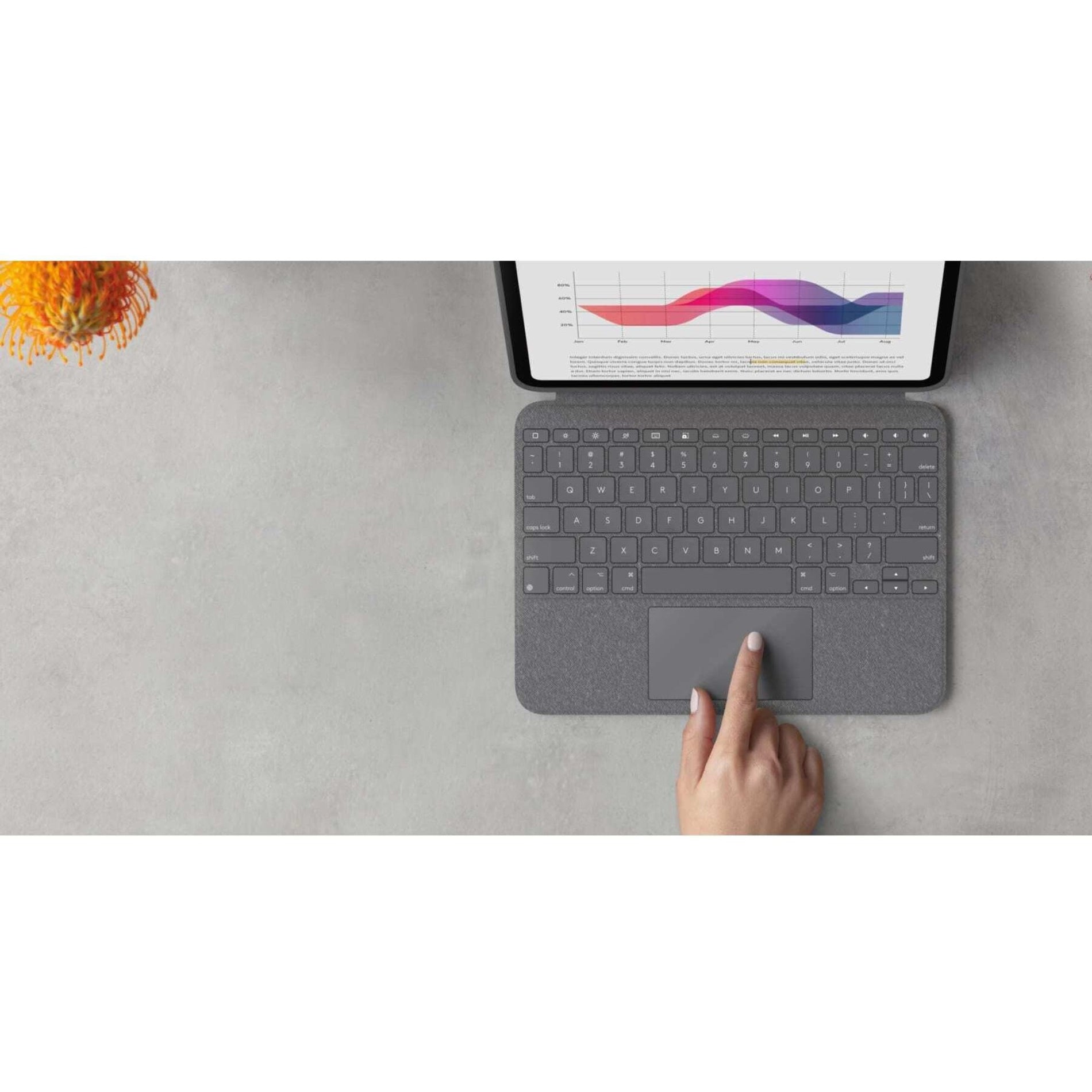 Logitech Combo Touch Keyboard Case with Trackpad for iPad Pro 12.9  (6th/5th Gen) - Oxford Grey - English