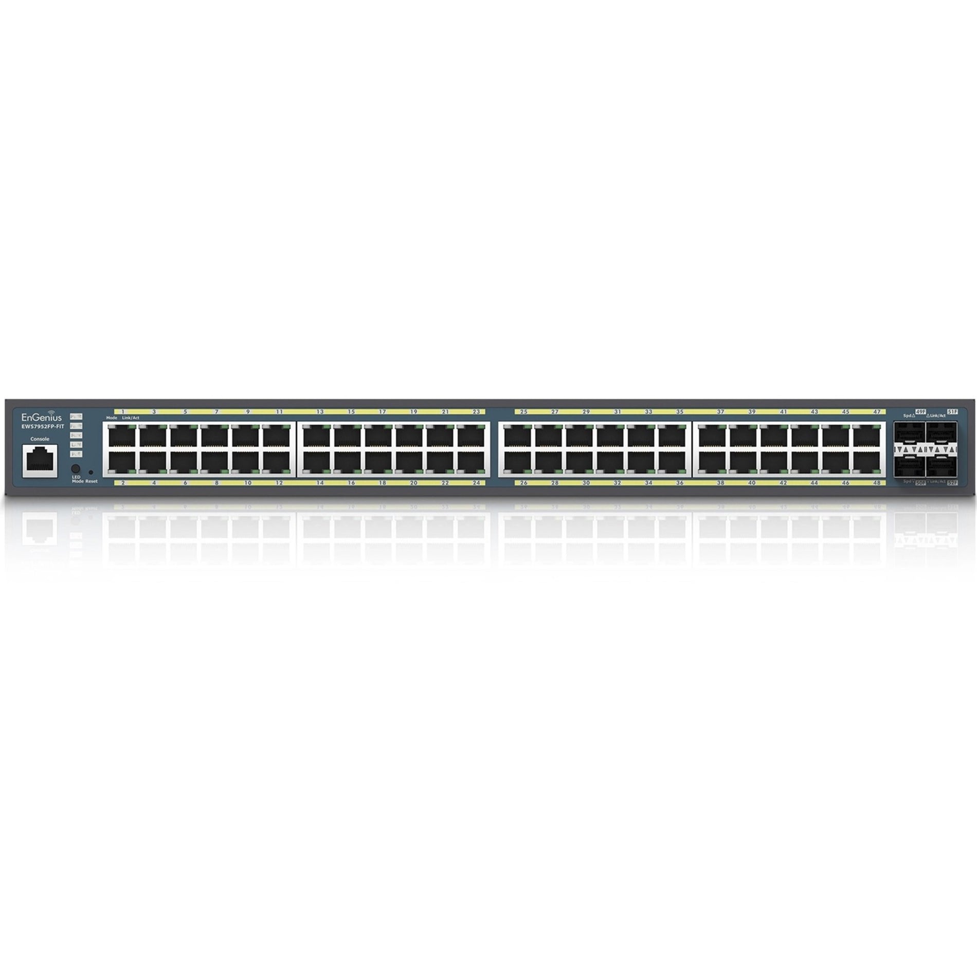 EnGenius EWS7952FP-FIT Ethernet Switch, 48 Port Gigabit PoE+ with 4 SFP Slots, 740W PoE Budget