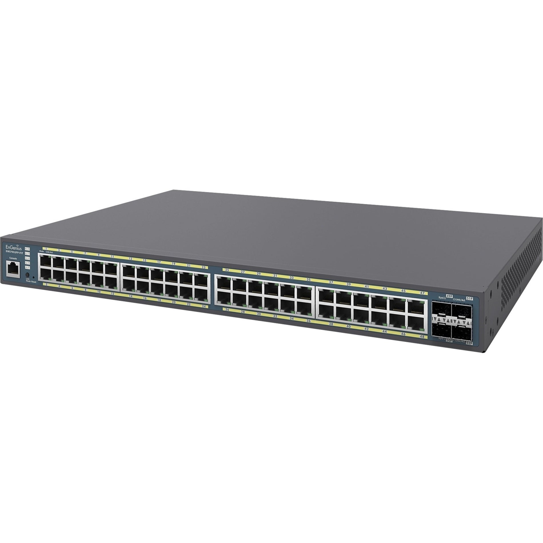 EnGenius EWS7952FP-FIT Ethernet Switch, 48 Port Gigabit PoE+ with 4 SFP Slots, 740W PoE Budget