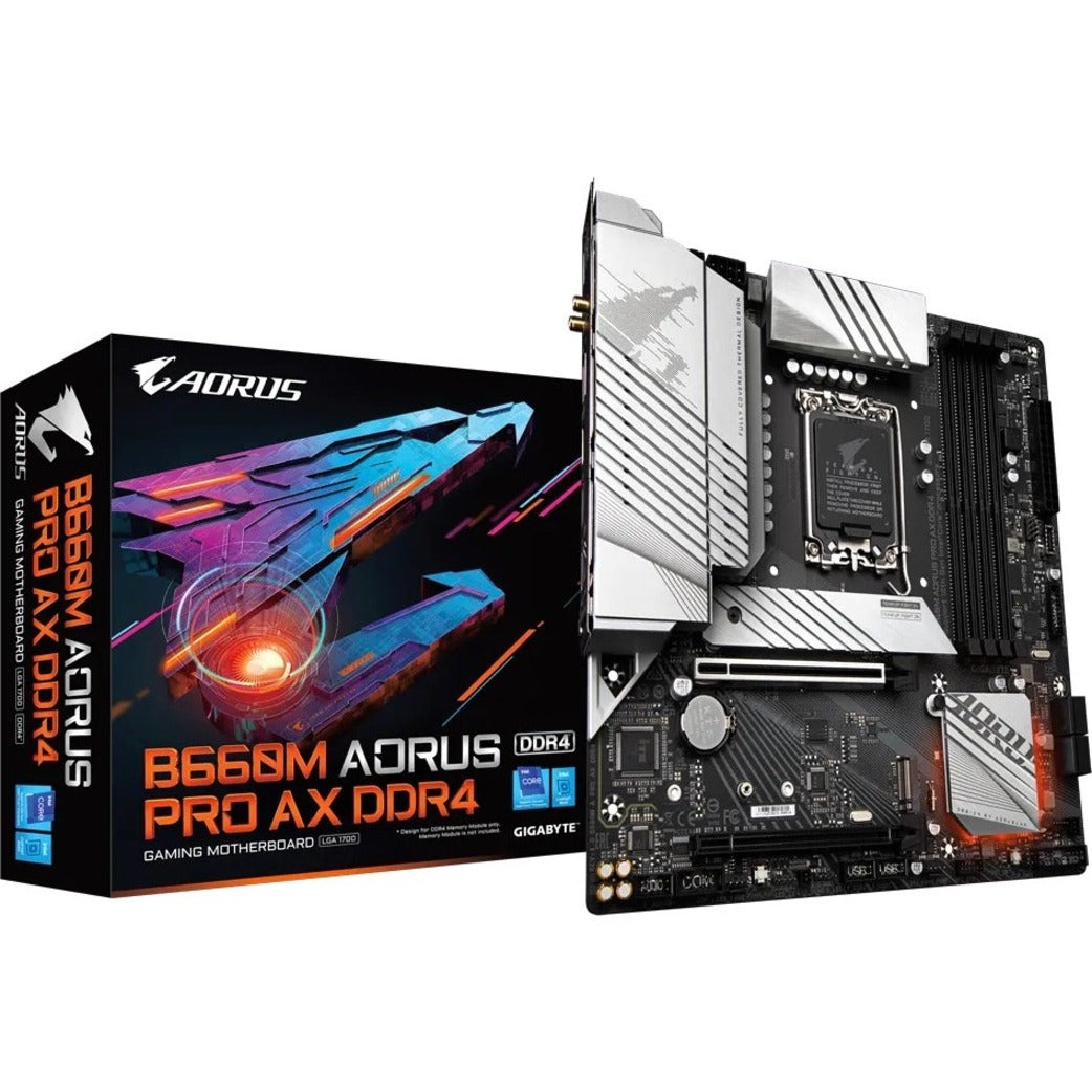 Aorus B660MAPROAXDDR4 Ultra Durable B660m Pro Ax Ddr4 Gaming Desktop Motherboard - Intel B660 Chipset, LGA-1700, Intel Optane Memory Ready