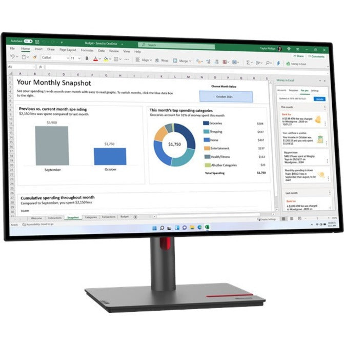 Lenovo 63A1ZAR1US ThinkVision P27h-30 27" WQHD LCD Monitor 99% sRGB USB-C HDMI  レノボ 63A1ZAR1US シンクビジョン P27h-30 27" WQHD 液晶モニター、99% sRGB、USB-C、HDMI