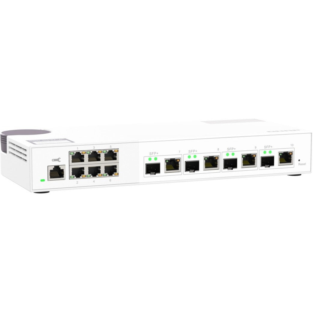 QNAP QSW-M2106-4C-US 10GbE e 2.5GbE Camada 2 Switch Gerenciado via Web para Implantação de Rede SMB 4 Slots SFP+ 6 Portas de Rede