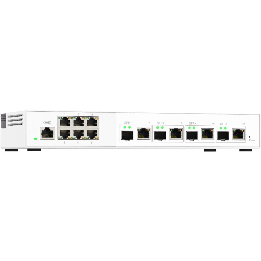 QNAP QSW-M2106-4C-US 10GbE e 2.5GbE Camada 2 Switch Gerenciado via Web para Implantação de Rede SMB 4 Slots SFP+ 6 Portas de Rede