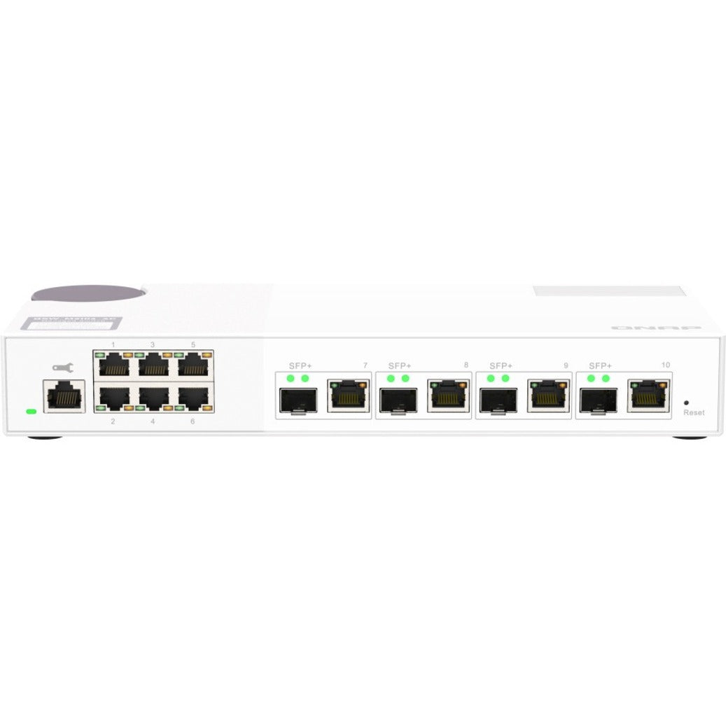 QNAP QSW-M2106-4C-US Layer 2 Web Managed Ethernet Switch, 4x 10GbE SFP+/RJ45 Combo Ports, 6x 2.5GbE Network Ports, Desktop Form Factor, SMB Network Deployment (2 Year Warranty)