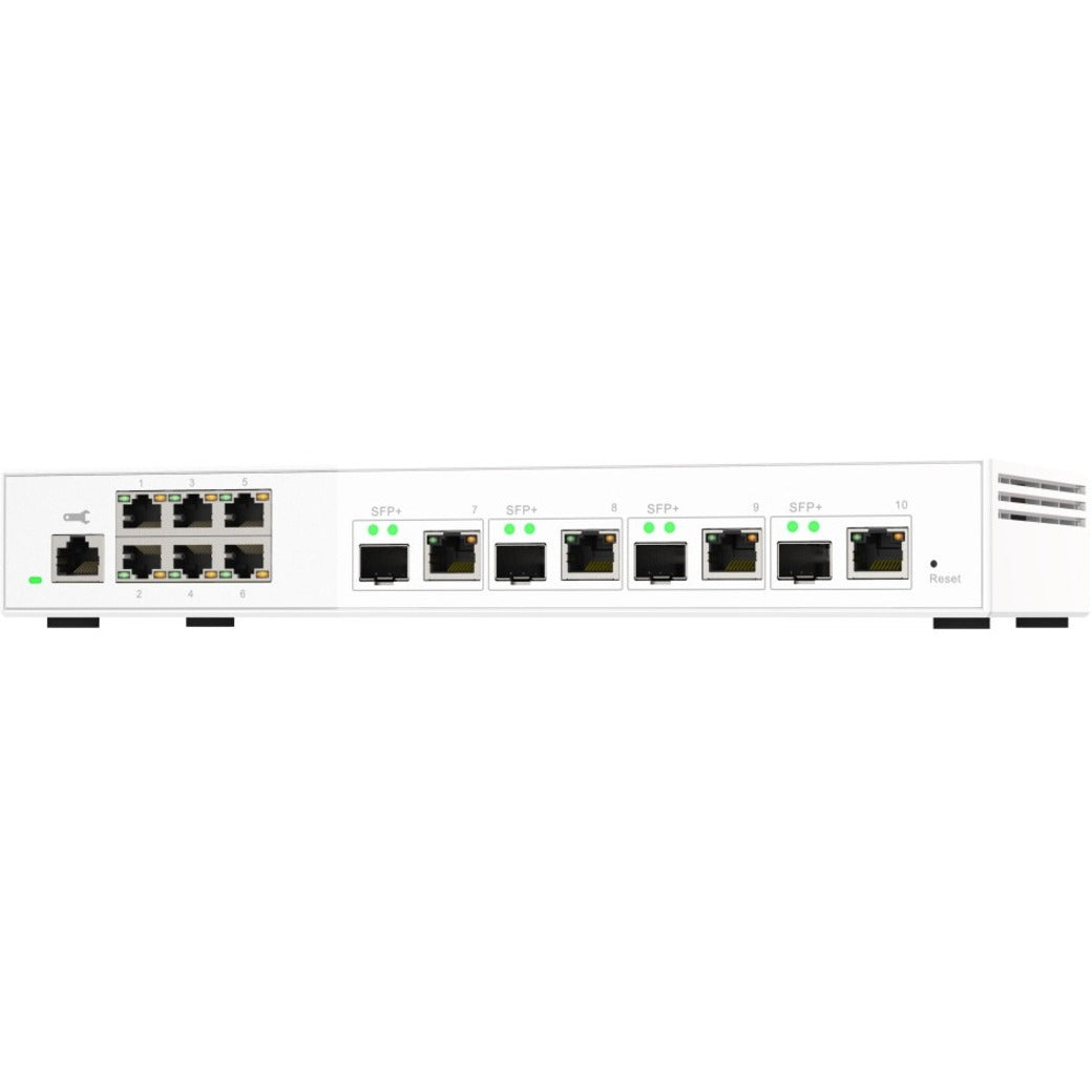 QNAP QSW-M2106-4C-US 10GbE e 2.5GbE Camada 2 Switch Gerenciado via Web para Implantação de Rede SMB 4 Slots SFP+ 6 Portas de Rede