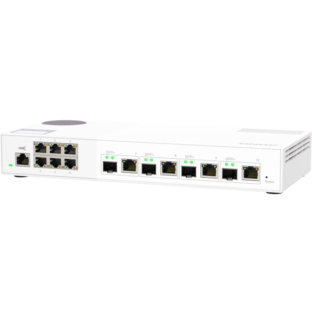 QNAP QSW-M2106-4C-US 10GbE e 2.5GbE Camada 2 Switch Gerenciado via Web para Implantação de Rede SMB 4 Slots SFP+ 6 Portas de Rede