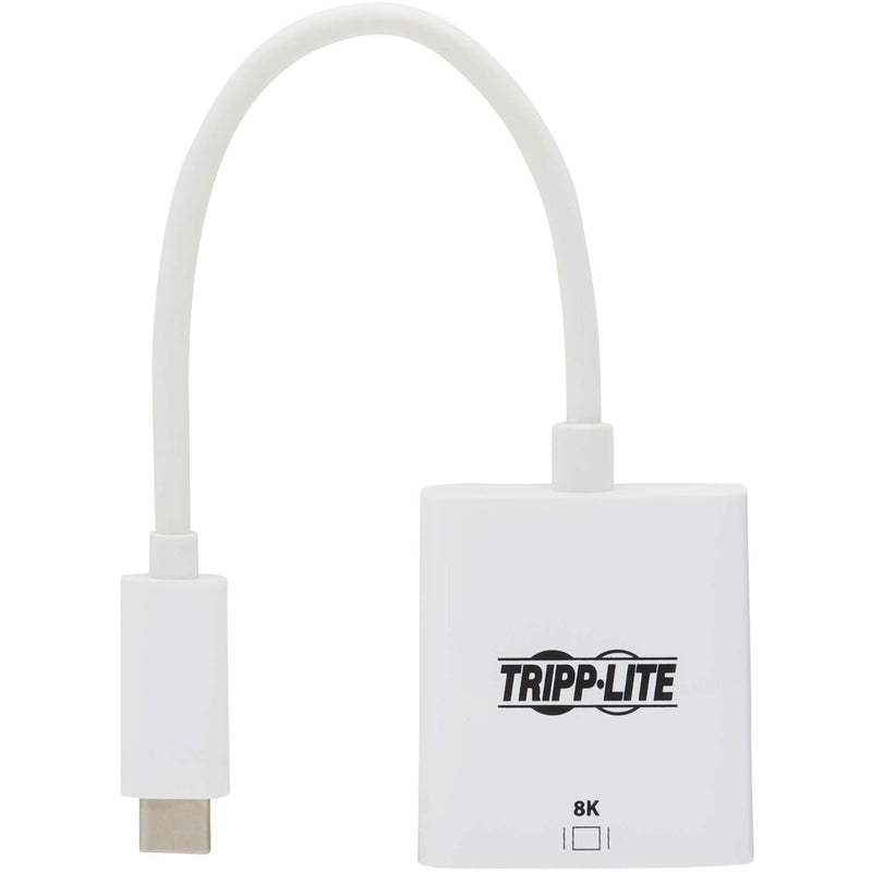 Top view of the white Tripp Lite USB-C to HDMI adapter