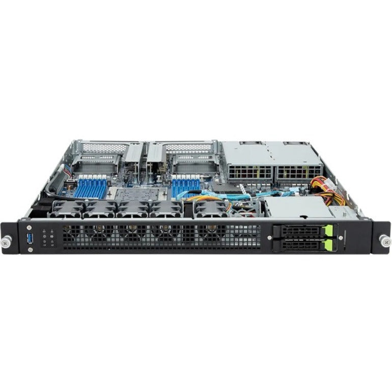 Gigabyte E163-Z30 Barebone System - 1U Rack-mountable, Socket SP5 LGA-6096, 256GB Memory, 2x 2.5" Bays, 2x PCI Express x16 Slots, 800W Power Supply