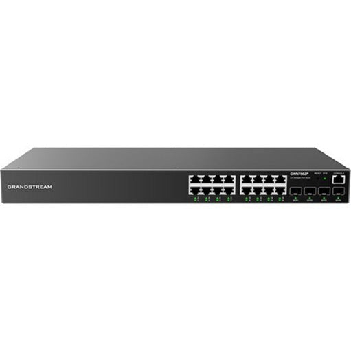 Grandstream GWN7802P Commutateur de Réseau Géré Couches 2+ 16 Ports Ethernet Gigabit PoE Budget PoE de 240W