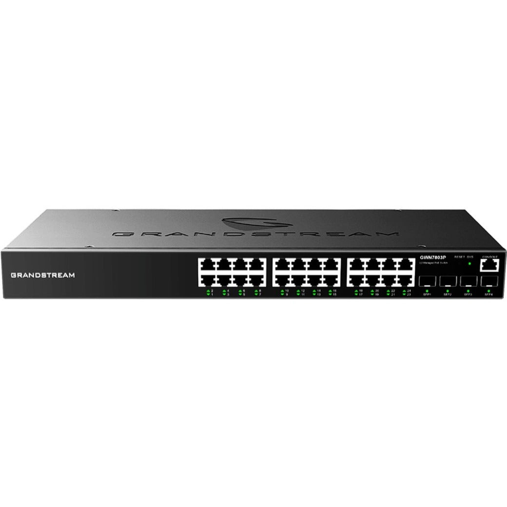 Grandstream GWN7803P 企业级 2+ 层管理网络交换机，24口千兆 Ethernet PoE，360W PoE 预算