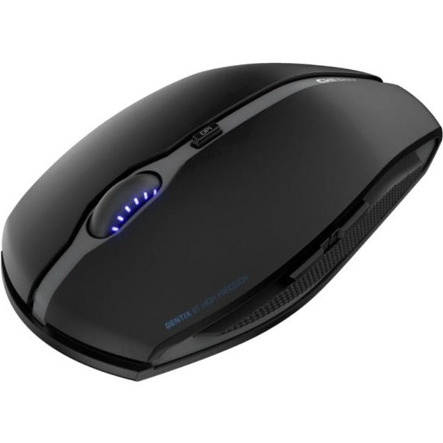 CHERRY GENTIX BT wireless mouse with blue LED illumination, showing angled front view