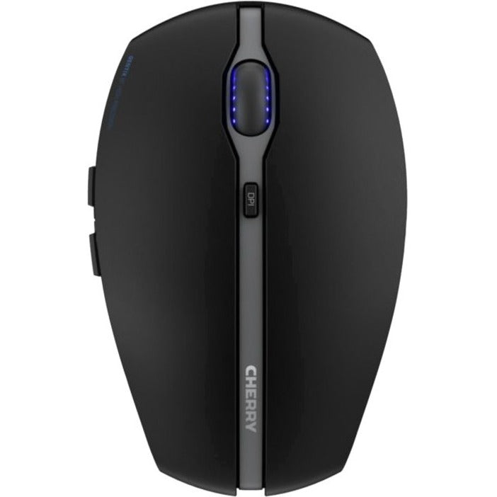 Top view of CHERRY GENTIX BT mouse showing ergonomic design and button layout