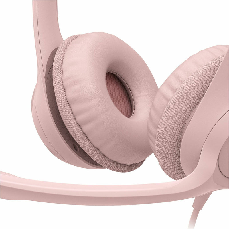 Close-up detail of H390's ear cushion design and padding