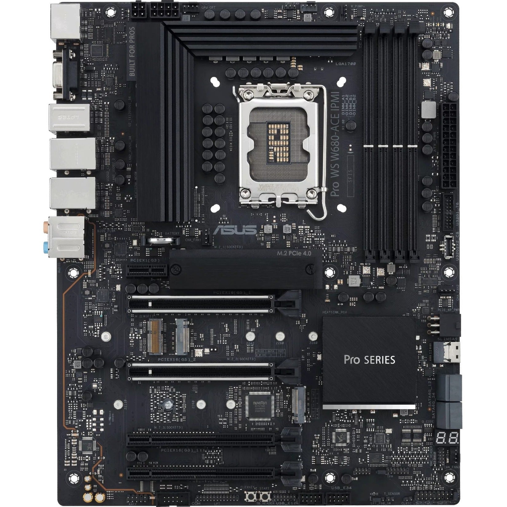 Asus PRO WS W680-ACE IPMI Workstation Motherboard PRO WS W680-ACE IPMI, Intel W680 Chipset, LGA-1700, ATX