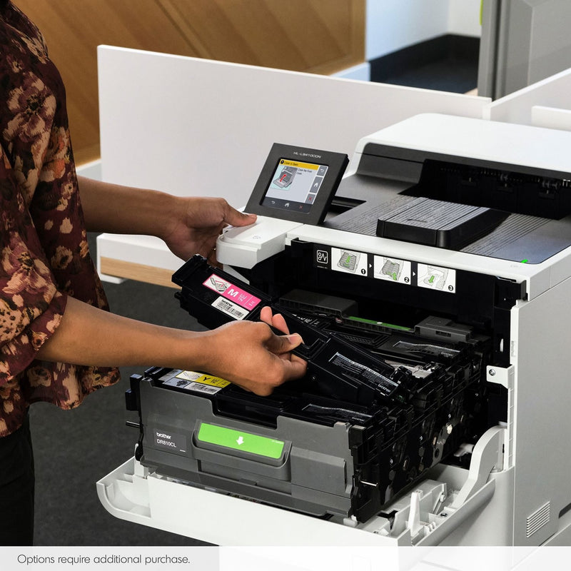 Demonstration of toner cartridge replacement in Brother printer