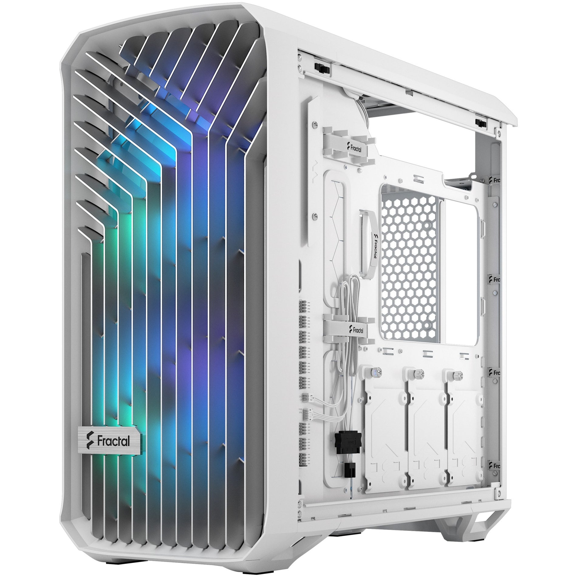 Fractal Design FD-C-TOR1C-05 Torrent Compact RGB White TG Clear Computer Case, Mid-tower, Tempered Glass, Steel, 2 Year Warranty