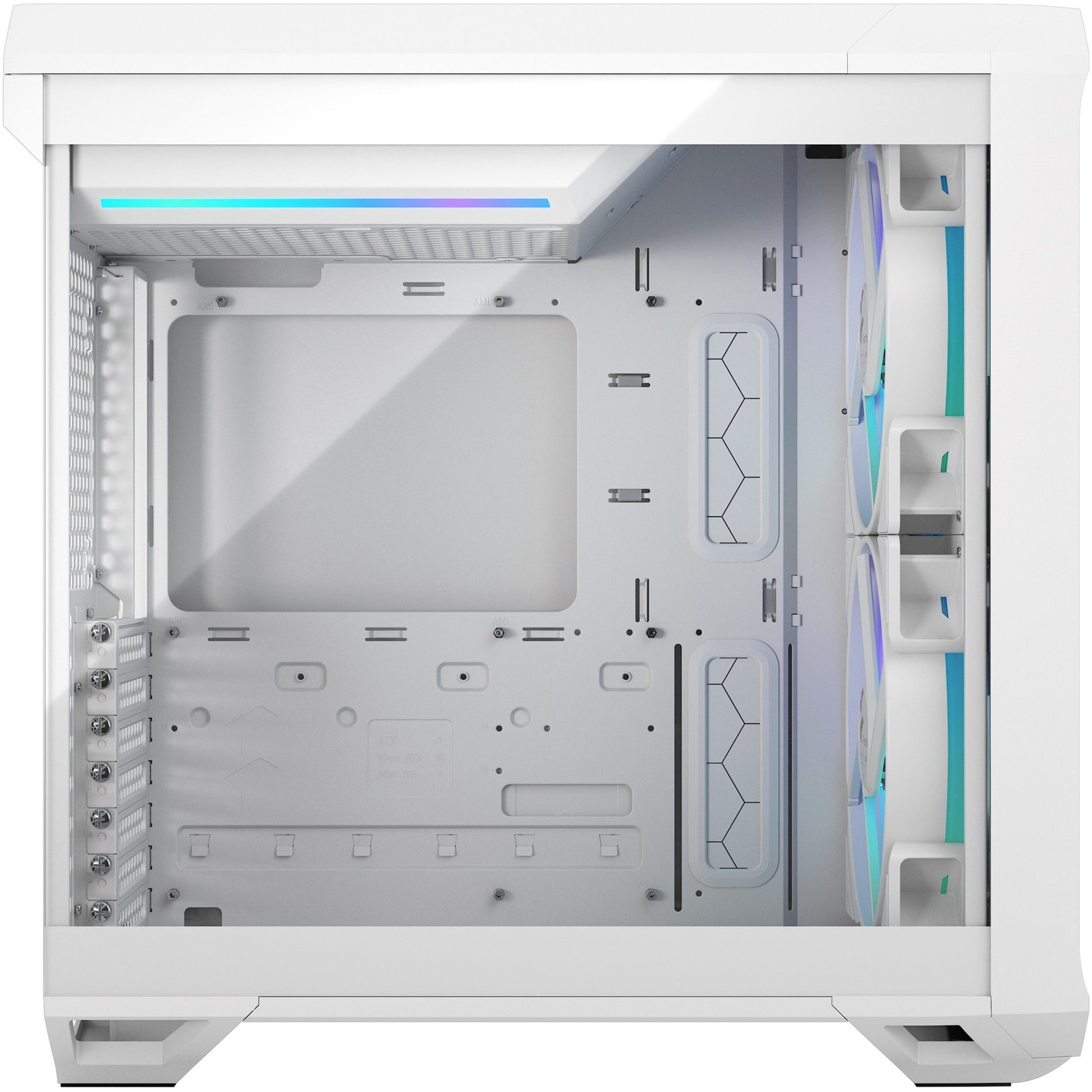 Fractal Design FD-C-TOR1C-05 Torrent Compact RGB White TG Clear Computer Case, Mid-tower, Tempered Glass, Steel, 2 Year Warranty