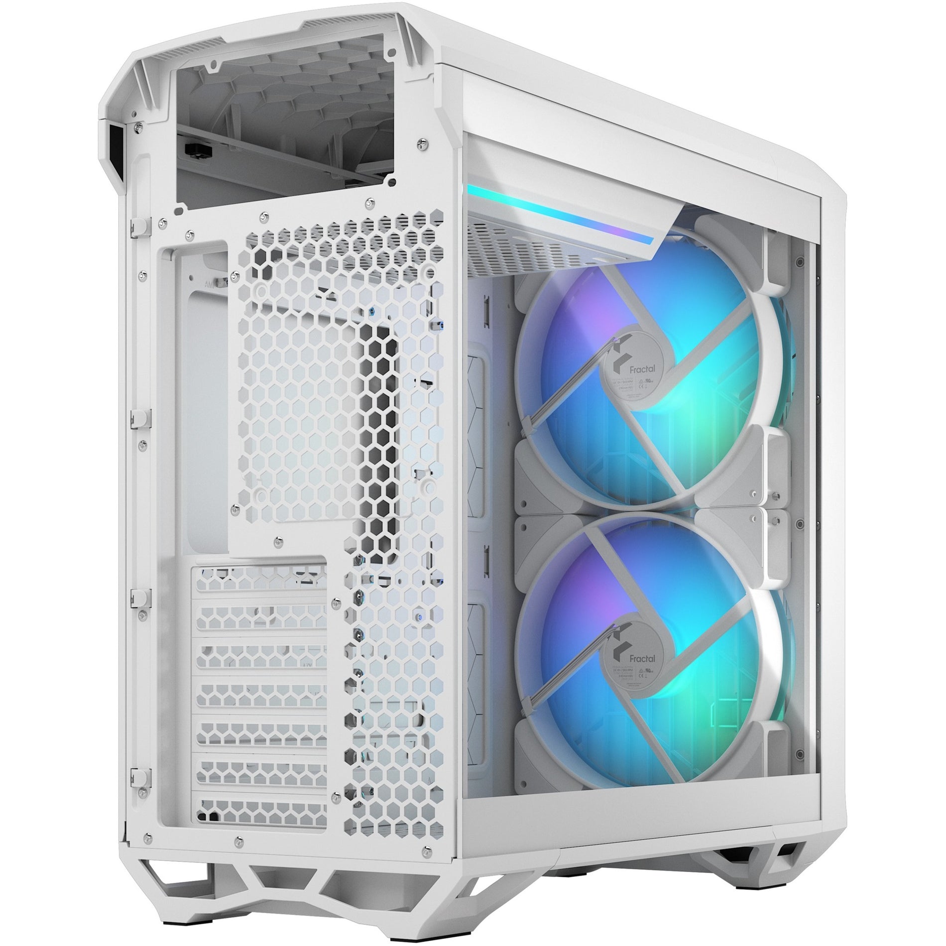 Fractal Design FD-C-TOR1C-05 Torrent Compact RGB White TG Clear Computer Case, Mid-tower, Tempered Glass, Steel, 2 Year Warranty