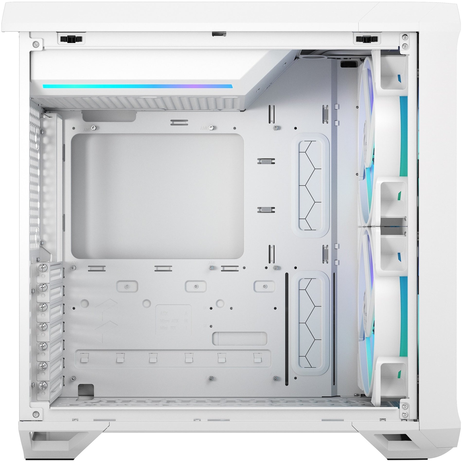 Fractal Design FD-C-TOR1C-05 Torrent Compact RGB White TG Clear Computer Case, Mid-tower, Tempered Glass, Steel, 2 Year Warranty