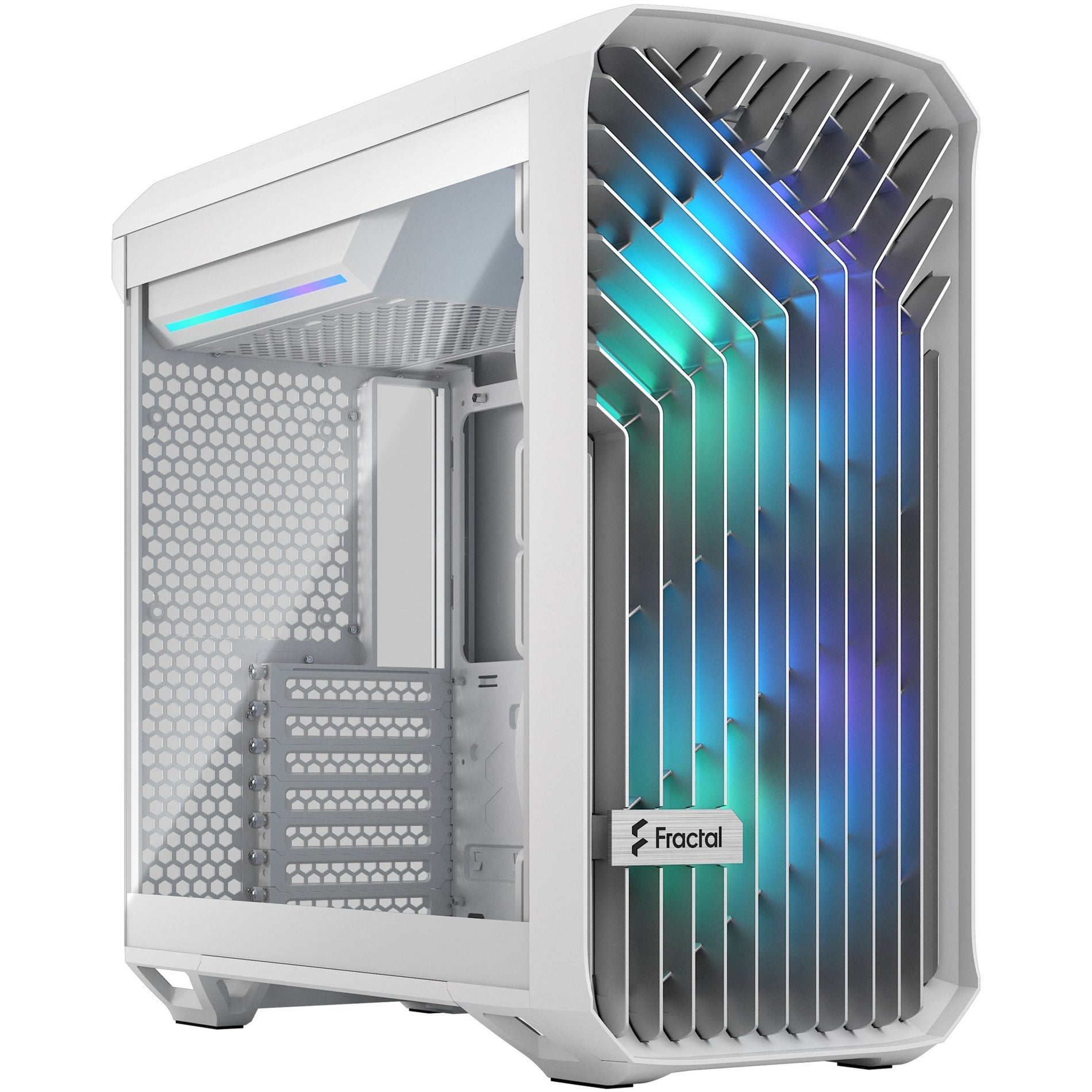 Fractal Design FD-C-TOR1C-05 Torrent Compact RGB White TG Clear Computer Case, Mid-tower, Tempered Glass, Steel, 2 Year Warranty