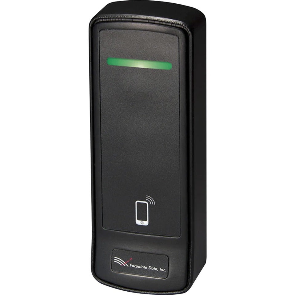 Front view of RCI CSR-35L black wall-mount card reader with green LED indicator and mobile device icon-alternate-image1