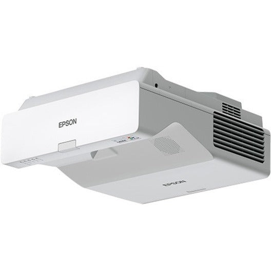 Side angle view of mounted Epson PowerLite 770F showing projection angle