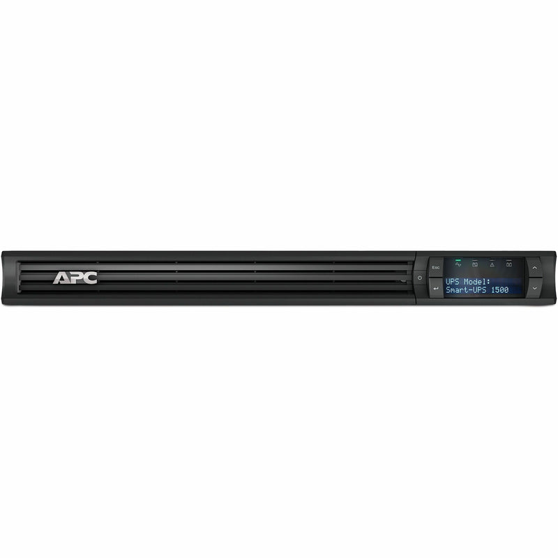 Front view of APC Smart-UPS 1500VA rackmount UPS showing LCD display interface