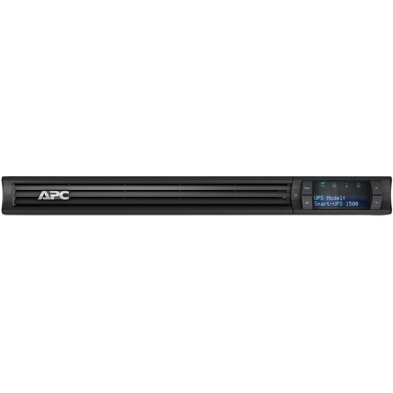 Side angle view of APC Smart-UPS 1500VA rackmount UPS showing 1U profile