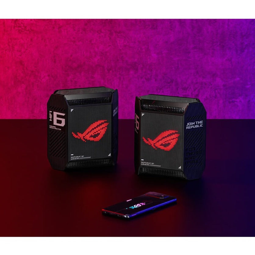 アスース ROG GT6 (B-2-PK) ラプチャー Wi-Fi 6 ルーター、トライバンド、2.5 ギガビット イーサネット、1.24 GB/s スピード