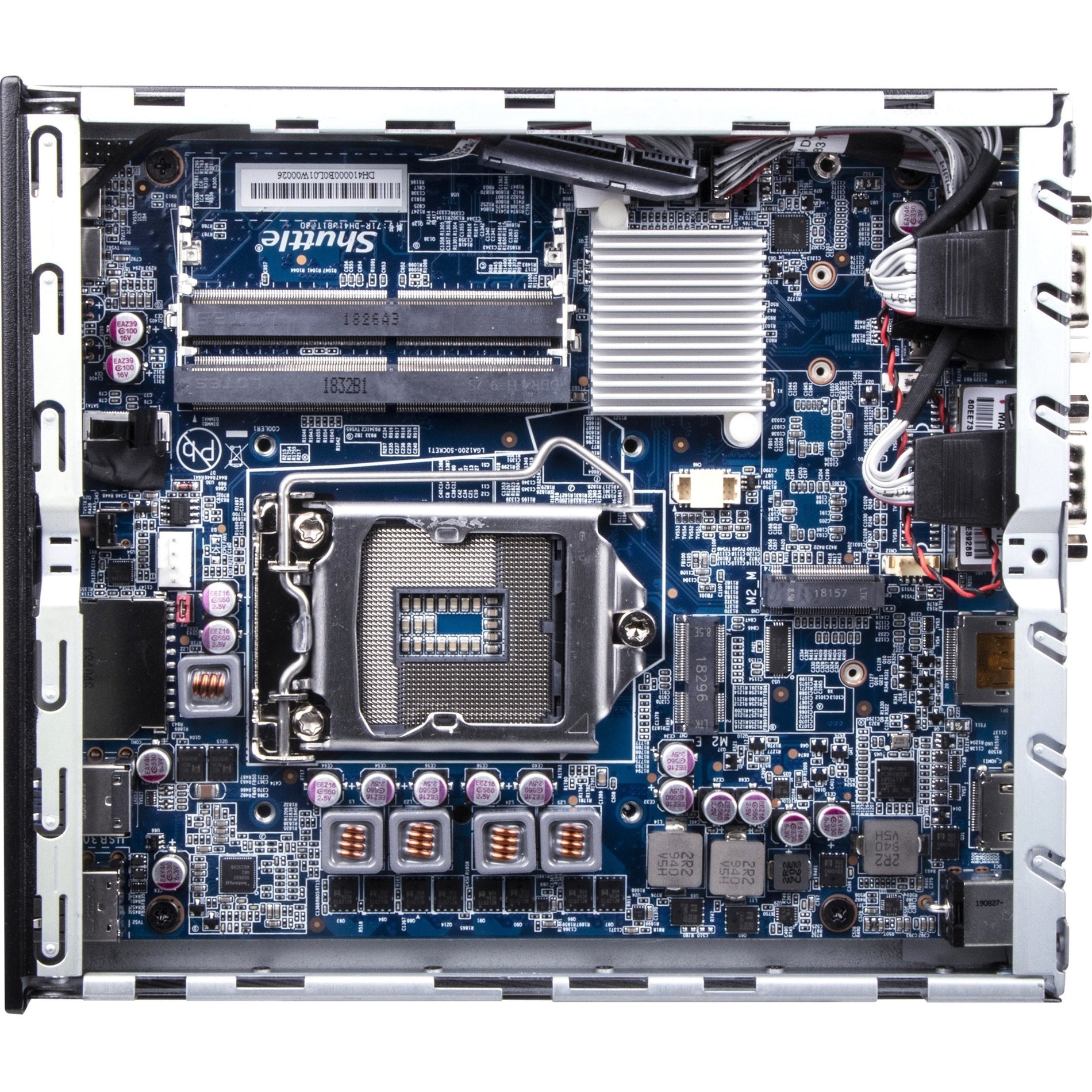 Internal motherboard view of Shuttle DH610 showing LGA 1700 socket and component layout-alternate-image6