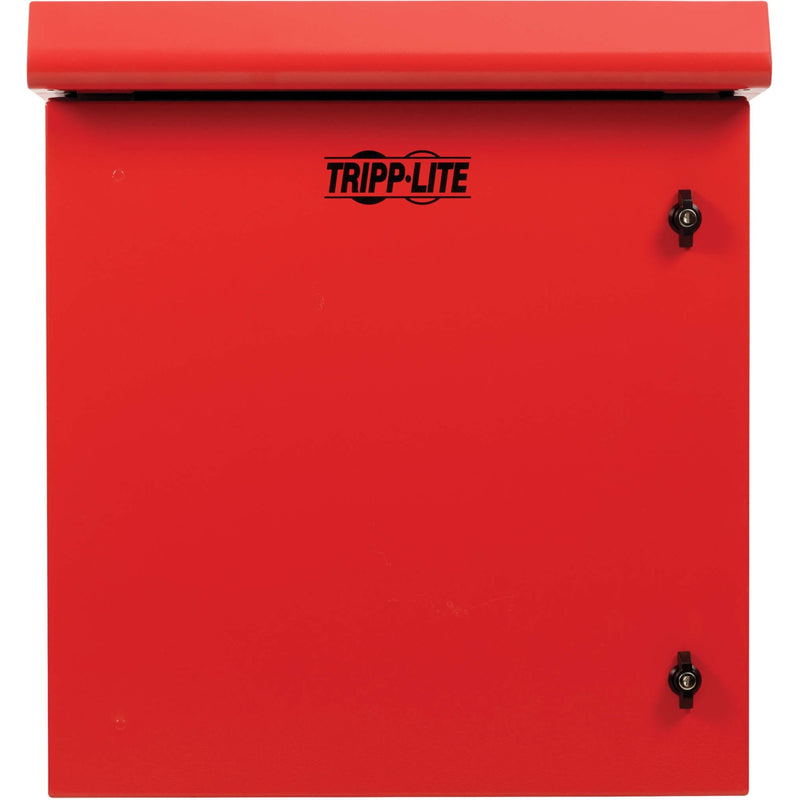 Front view of Tripp Lite SRN3RR12U highlighting security features and locking system