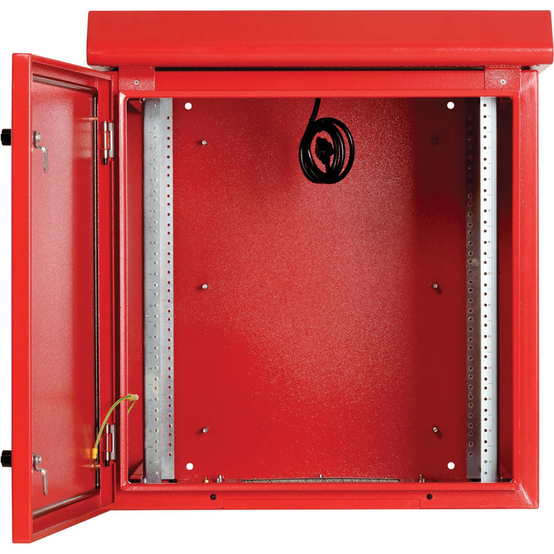 Interior view of Tripp Lite SRN3RR12U showing mounting rails and cable management features