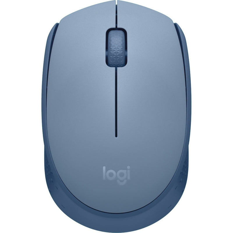 Top-down view of Logitech M170 wireless mouse showing button layout and scroll wheel