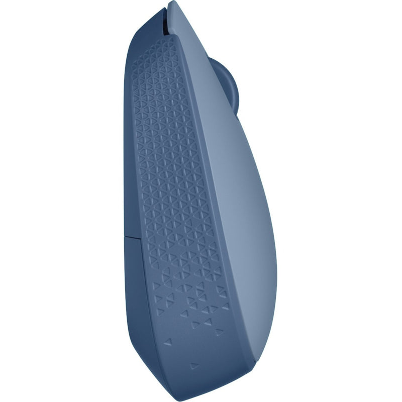 Close-up view of Logitech M170 mouse's textured side grip pattern