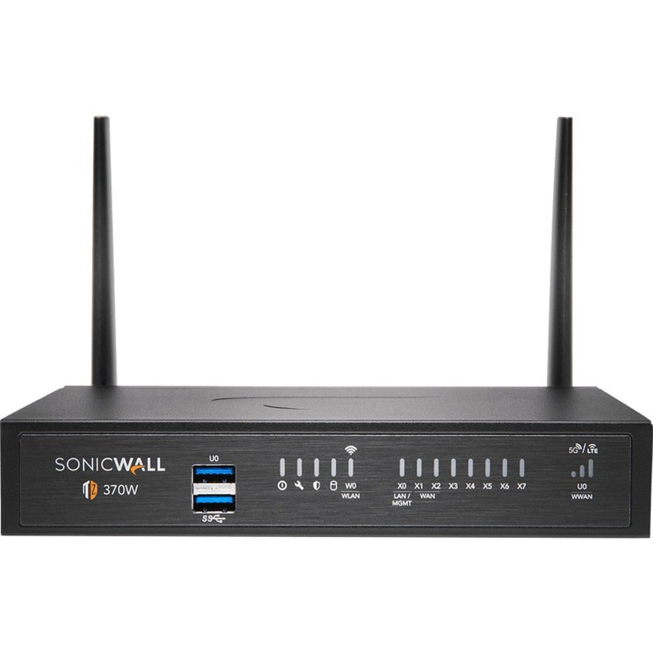 SonicWall 03-SSC-0742 TZ370W Network Security/Firewall Appliance, Gigabit Ethernet, Wireless LAN, 8 Ports, 3 Year Warranty