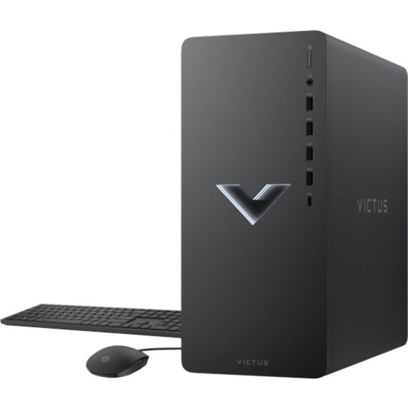 HP Victus TG02-0410 Gaming Desktop Computer, Intel Core i5 12th Gen i5-12400F Hexa-core (6 Core) 3.60 GHz, 8 GB RAM DDR4 SDRAM, 512 GB M.2 PCI Express NVMe SSD, Mica Silver Refurbished