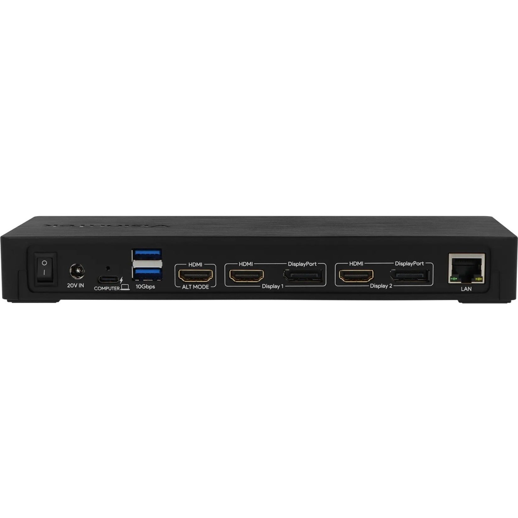 فيجن تيك 901502 محطة إرساء VT7400، ضمان 3 سنوات، دعم شاشة 4K، 7 منافذ USB