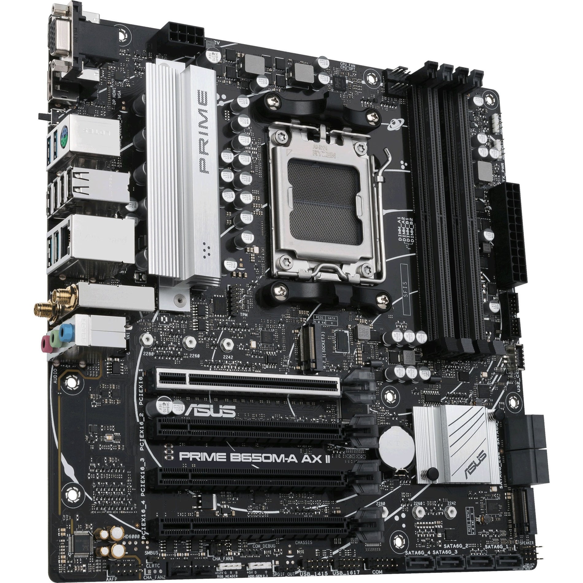 Asus PRIME B650M-A AX II Gaming Desktop Motherboard - AMD B650 Chipset Socket AM5 Micro ATX  Asus PRIME B650M-A AX II Gaming Desktop Motherboard - AMD B650 Chipsatz Steckplatz AM5 Micro ATX