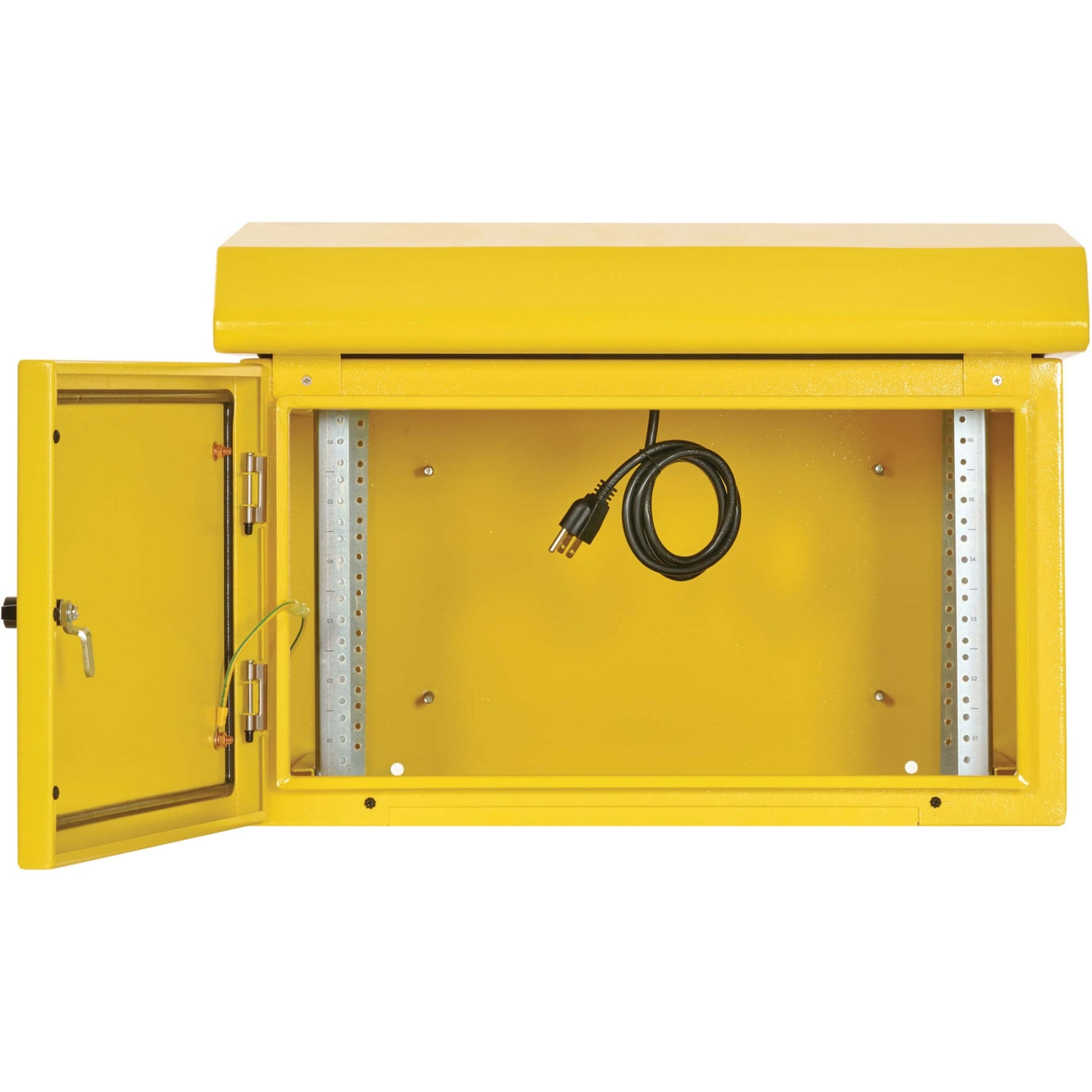 Tripp Lite SRN3RY6U Industrial Enclosure 6U Yellow, Moisture Resistant, Snow Resistant, Lockable Door, Damage Resistant, Tamper Resistant, Anti-theft, Cable Management